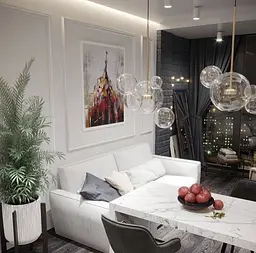 Підвіс-молекула в латунному корпусі Ø 30 см + 4 кульки | Арт. AA 397-300+4 AB+CL | Line F - мініатюра 5