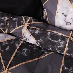 Наволочка MirSon Ranforce Elite 17-0694 Onyx Marble Tiles 40х60 см чорно-сіра з бежевим (2200010454567) - мініатюра 3