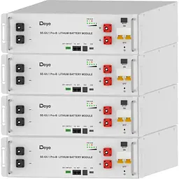 Комплект акумуляторів Deye LiFePO4 48 В (51.2 В/100 А·год/5120 Вт·год) 4 шт. (SE-G5.1Pro-B) [176588]