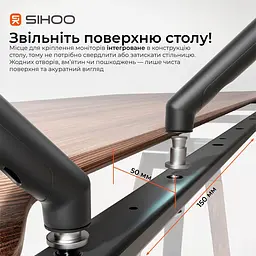 Геймерський стіл Sihoo D07 1.6m Walnut/Black (D07B-101/D07J-101-AB) - мініатюра 11