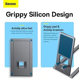 Підставка для телефону Baseus Foldable Metal gray - мініатюра 8