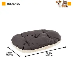 Подушка для собак та котів Ferplast Relax F 45/2 зі штучним хутром сіра 43x30 см 82045097 - мініатюра 3