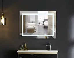 Дзеркало Mixxus WARM MR02-90x70-CASE з LED Touch, Anti-fog, димером, регулюванням яскравості, годинником (MI6674) - мініатюра 4