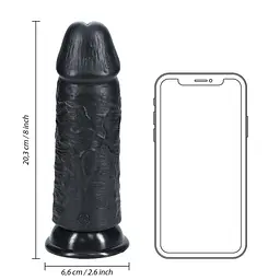 Фалоімітатор RealRock Extra Thick 8", 20.3 см (чорний)