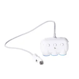 Автомобільне зарядне трійник - розгалужувач HOCO C1 3-в-1 - 3*Sockets + 2*USB - мініатюра 4