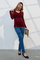 Джинси для вагітних Mom Fit для майбутніх мам зі спеціальним поясом S (44) Leyton Юла Мама синій - мініатюра 5