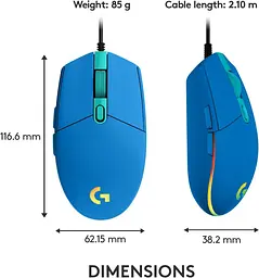 Миша комп'ютерна Logitech G203 Gaming Lightsync RGB Blue (910-005792) - мініатюра 4