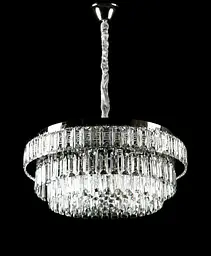 Велика хромована кришталева світлодіодна люстра Splendid Ray L2211/600/8+LED(CR), 60 см на 8 ламп з дистанційним керуванням - мініатюра 2