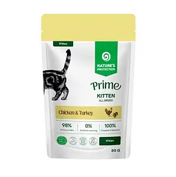 Вологий корм для кошенят Nature's Protection Prime Kitten All Breeds, 85 г — курка та індичка