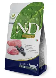 Сухий беззерновий корм Farmina Cat N&D Prime Grain Free Lamb & Blueberry Adult для дорослих котів з ягням та чорницею 300 г