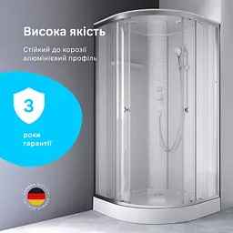 Душова кабіна напівкругла AM.PM X-Joy 100×100 см, прозоре скло, профіль матовий хром, W94C-401-100MT - мініатюра 4
