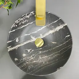 Умивальник VBI Amalfi black onyx matt накладний VBI-013403, Чорний матовий - мініатюра 5