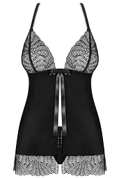 Комплект Obsessive Chiccanta babydoll (Чорний, S/M) Obsessive 81973 96944 - мініатюра 3