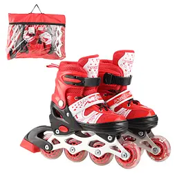 Роликові ковзани RL2503Red колеса PVC, розмір L 38-41, зі світлом - мініатюра 2