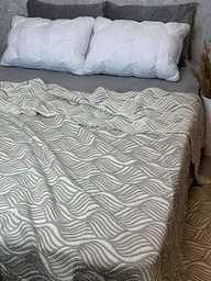 Плед двосторонній мусліновий євро L&M Home Textiles 20289 200х220 см світло-сірий - мініатюра 3