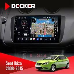 Штатна магнітола Seat Ibiza 2008-2015 Decker D9-011 4x64, DSP, 4G, 360 Decker (НФ-00006317)