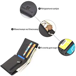Чоловічий шкіряний гаманець ST Leather 11,5х9,5х2 см acs0029391 - мініатюра 4
