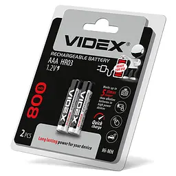 Акумулятори Videx HR03/AAA 800mAh double blister/2шт VIDEX (23335-000) - мініатюра 2