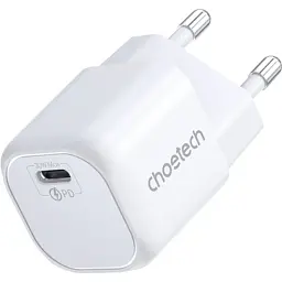 Зарядний пристрій Choetech 1хUSB-C 30W PD QC3.0 PD5007 white (PD5007-EU-WH)