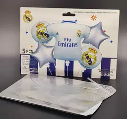 Набір фольгованих куль "Real-Madrid" 5 шт декоративні для свят - мініатюра 2