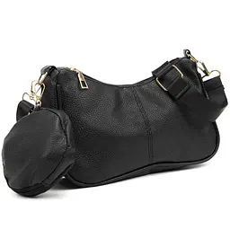 Сумочка через плече із еко-шкіри Lilly P4-9047A чорна - мініатюра 5