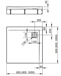 Душовий піддон Radaway Argos C 80x80 на ніжках 4ACN88-02 - мініатюра 6