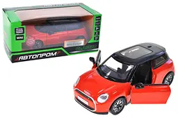 Іграшкова легкова машинка Mini Cooper 1:28 Автопром світлозвукові ефекти металева 68740(O), коробка 18x9x8 см