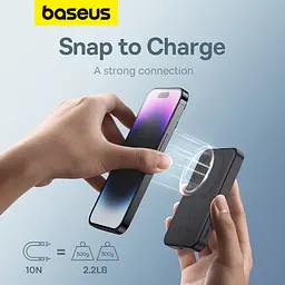 Універсальна мобільна батарея Baseus Magnetic Mini Wireless Fast Charge 5 000 mAh 20W чорний P10022107113-00 - мініатюра 4