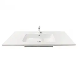 Умивальник накладний Adamant Flat White 100 штучний камінь 1000x450x140мм 100 см - мініатюра 2