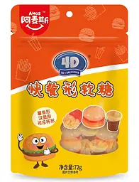 Желейні цукерки Amos 4D Fast Food Assorted Flavor 72г