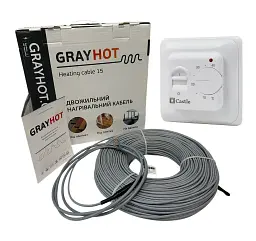 Комплект теплої підлоги з термостатом GrayHot 150 Вт/м² (під плитку) 0,6 м²