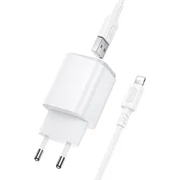 МЗП Borofone BAS81A Star 10.5W (2USB-A) + кабель USB to Lightning White - мініатюра 4