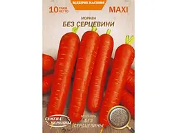 Морква НАСІННЯ УКРАЇНИ (10 пачок) Максі «БЕЗ СЕРЦЕВИНИ» 10 г (пс)