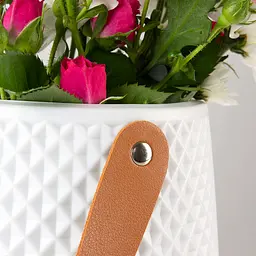 Ваза декоративна МВМ My Home, 17,5 см, біла (DH-FLOWERS-10 WHITE) - мініатюра 5