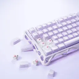 Клавіатура GravaStar Mercury K1 80keys Kailh Cheery Pink EN/UKR BT/WL/USB Lavender Purple (GSK1_PL) - мініатюра 9