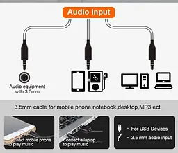 Компьютерная колонка Kisonli K500, 6W, для ПК и ноутбука - мініатюра 7