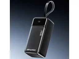 Зовнішній акумулятор (Power Bank) Awei PA-105 40000mAh Black - мініатюра 3