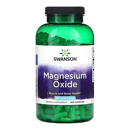 Магній 200 мг Swanson (Oxide) - 500 капсул, для м'язів і нервової системи