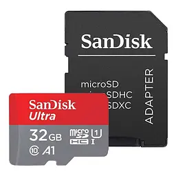 SanDisk Ultra microSDHC 32GB + SD Adapter 120MB/s A1 Class 10 UHS-I, EAN: 619659184155 - мініатюра 1