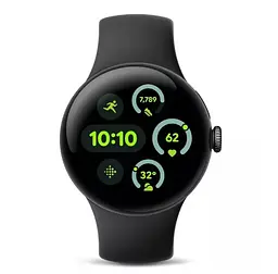 Смарт-годинник Google Pixel Watch 3 45 mm LTE Matte Black Aluminum Case/Obsidian Active Band - мініатюра 2