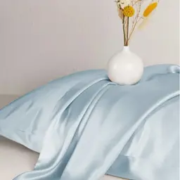 Простирадло на гумці MirSon Satin Light Pro 10-019 Gray-blue 70x140 см сіро-блакитне (2200011024271) - мініатюра 4