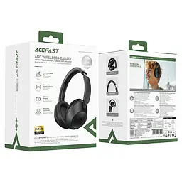 Бездротові навушники Acefast H3, накладні, IPX4, ANC, BT5.3, AUX, 500mAh, 65h, black - мініатюра 5