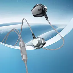 Дротові навушники Hoco M125 Smart metal універсальні earphones with microphone, 3.5mm, 1.2m, metal-grey - мініатюра 4