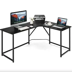 Комп'ютерний стіл Costway Rubin L-подібний в стилі Loft чорний