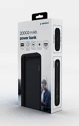 Батарея універсальна акумулятор Power Bank Gembird 20000mAh 2.4A чорний - мініатюра 2