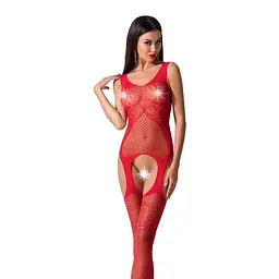 Бодістокінг Passion BS061 red, комбінезон, імітація панчіх - мініатюра 1