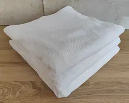 Набір турецьких махрових однотонних рушників Zeron 70х140 3 шт білий 550 низька петля 20/2 - мініатюра 2