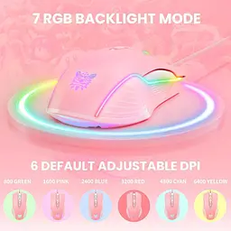 Комп'ютерна мишка Onikuma для ПК і ноутбука CW98 дротова з RGB підсвіткою 6400 DPI 7 кнопок комп’ютерна - мініатюра 5