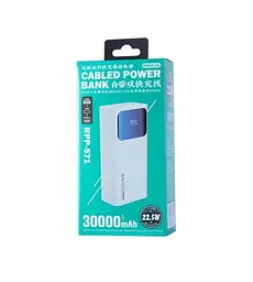 Портативна батарея Remax Voyage Series 30000mAh RPP-571 з кабелем біла - мініатюра 3