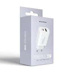 Мережевий зарядний пристрій ArmorStandart Poweraze 20W GaN Type-C + USB-A White (ARM87066) - мініатюра 5